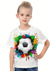 3D Tie Dye Football Graphic Short Sleeve T shirt - Summer Sports Gift