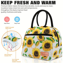 Sunflower Insulated Lunch Bag for Work School Picnic