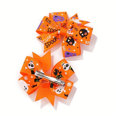 10pcs Halloween Ghost Print Bow Hair Clips for Baby Girls Hair Accessories