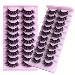 10 Pairs Natural Look False Eyelashes Faux Mink Curling Lashes