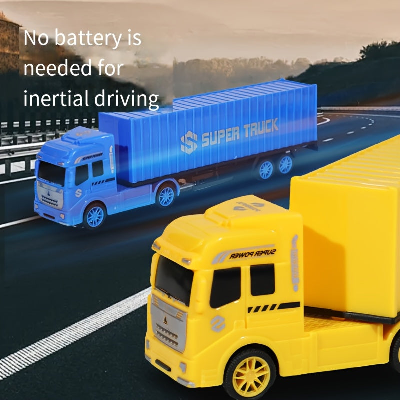 Colorful Plastic Semi Truck & Container Toy