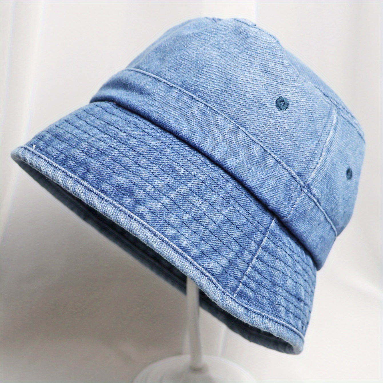 Distressed Denim Bucket Hat Casual Sunscreen Fisherman Cap