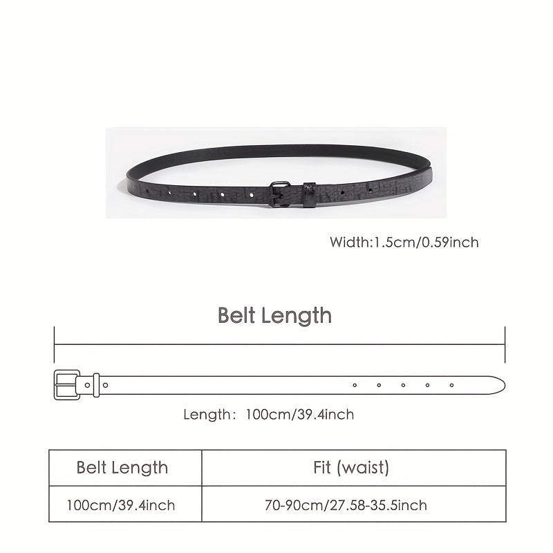 3pcs Snake Pattern PU Belt Casual Girdle For Women