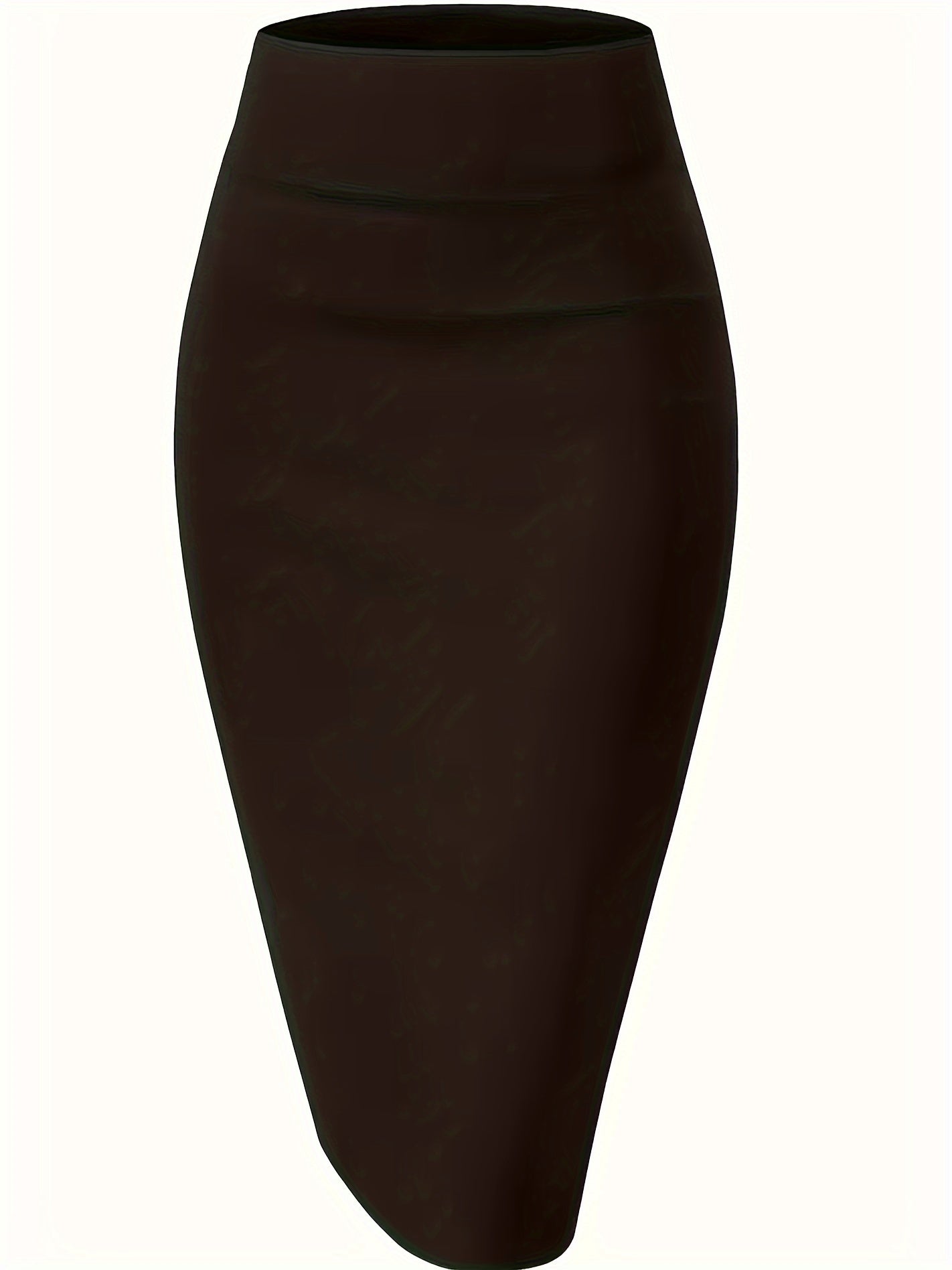  Business Casual Skirt Solid Split Back Stretch Bodycon Skirt