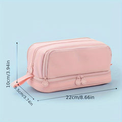Double Layer Double Window Large Capacity Pencil Case