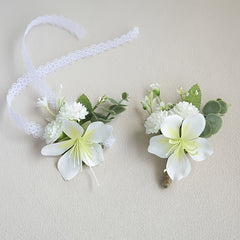 2pcs Lilac & Lily Floral Wrist Corsages Purple