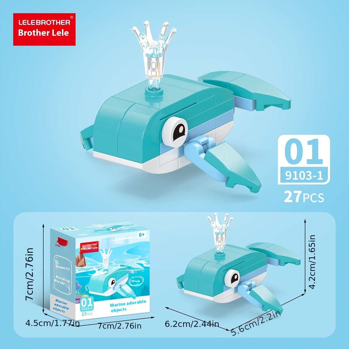 Ocean Creatures Building Block Set Sea Fish Model Toy