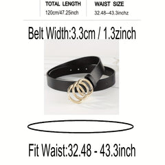 Distorted Shape Waistband Belt with Circular Buckles