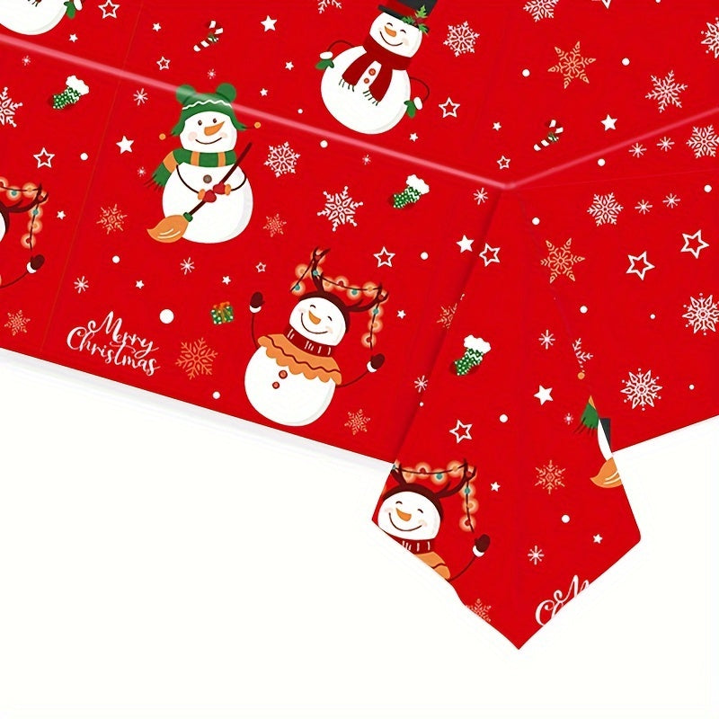 1pc Christmas Santa Claus Snowman Disposable Party Decoration Tablecloth