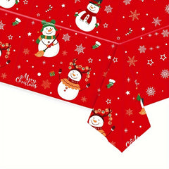 1pc Christmas Santa Claus Snowman Disposable Party Decoration Tablecloth
