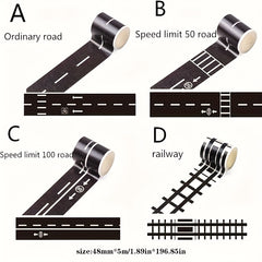 48mmx5M Traffic Railway Train Road Washi Tape DIY Scrapbooking Sticker Label