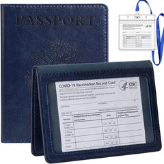 Leather Passport Cover Protector Unisex Holder Travel Bag Combo