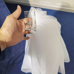 Bride Veil Tulle 2 Layers Veil With Comb Baroque Style Head Piece