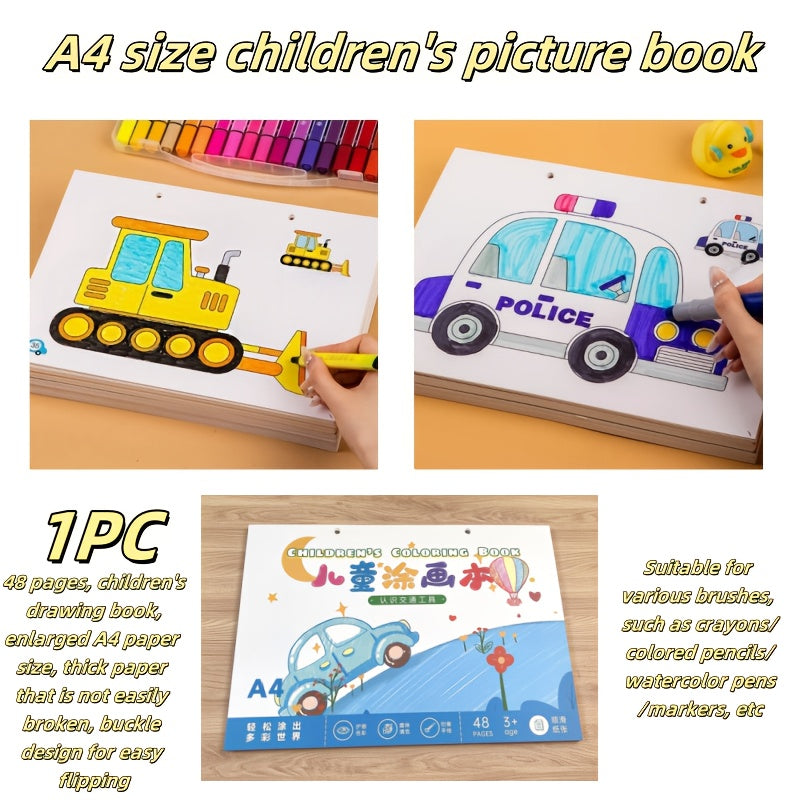 Youth Traffic Coloring Book Excavators & Bulldozers 48 Pages