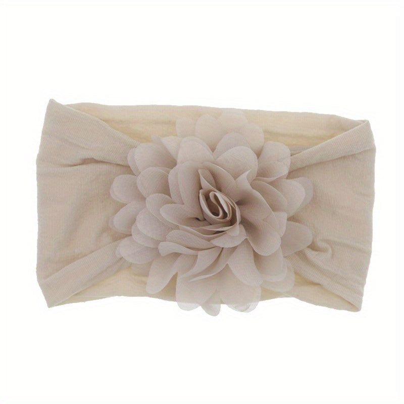 Chiffon Flower Nylon Headband for Baby Girls