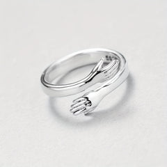 Romantic Double Section Love Hug Ring Adjustable Finger Ring