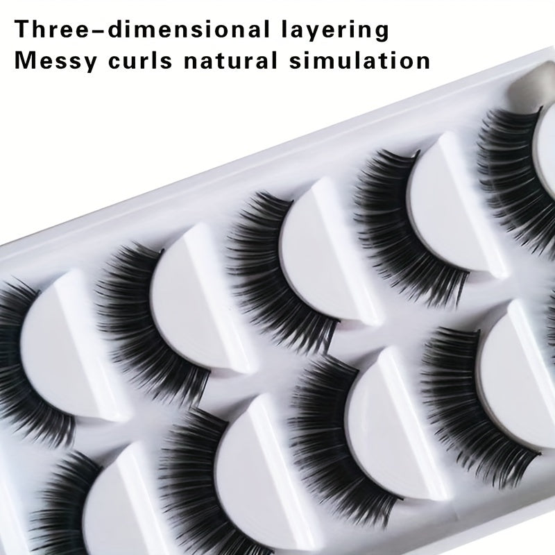 5 Pairs Long Crossed 3D Natural False Eyelashes
