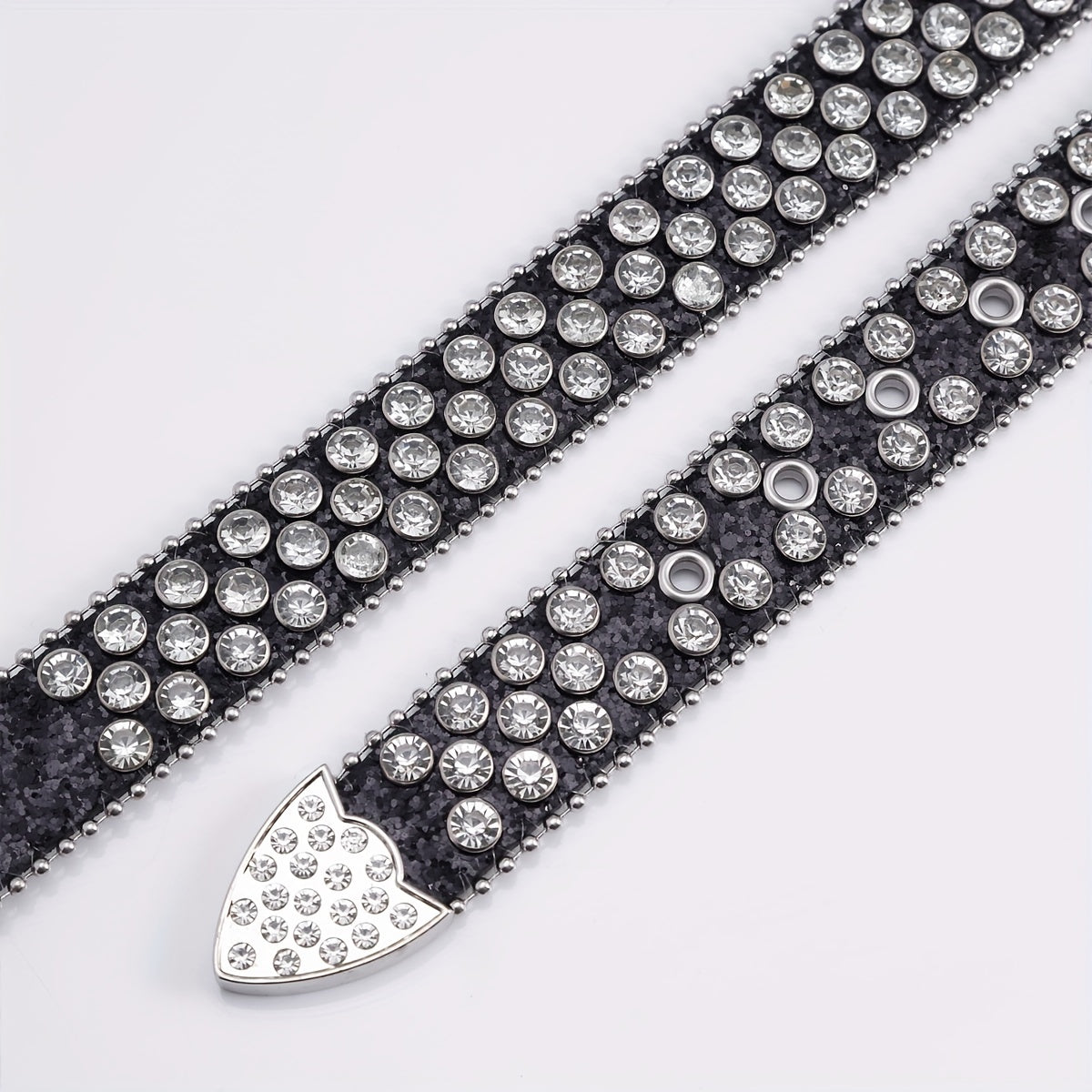 Glam Rhinestone Leather Belt Hip Hop Style