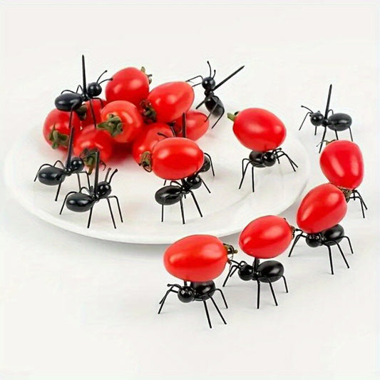 Ant Toothpicks Fruit Dessert Forks Reusable Forks Sticky Tags For Snacks Cakes