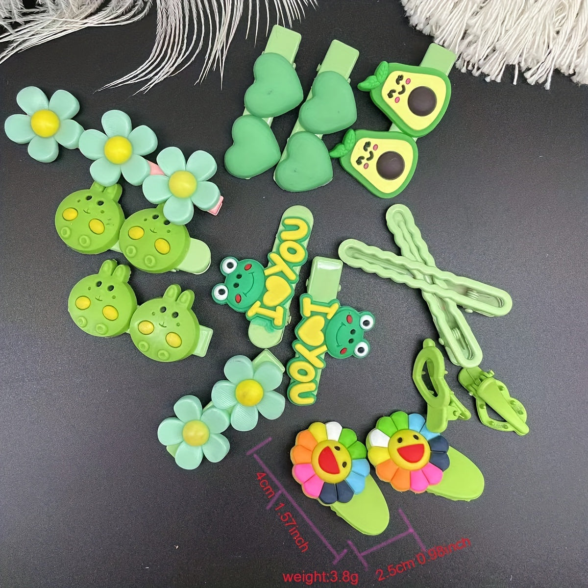 13pcs Animal Flower Hair Clip Barrette Hair Slides Clip Non Slip Hair Decoration