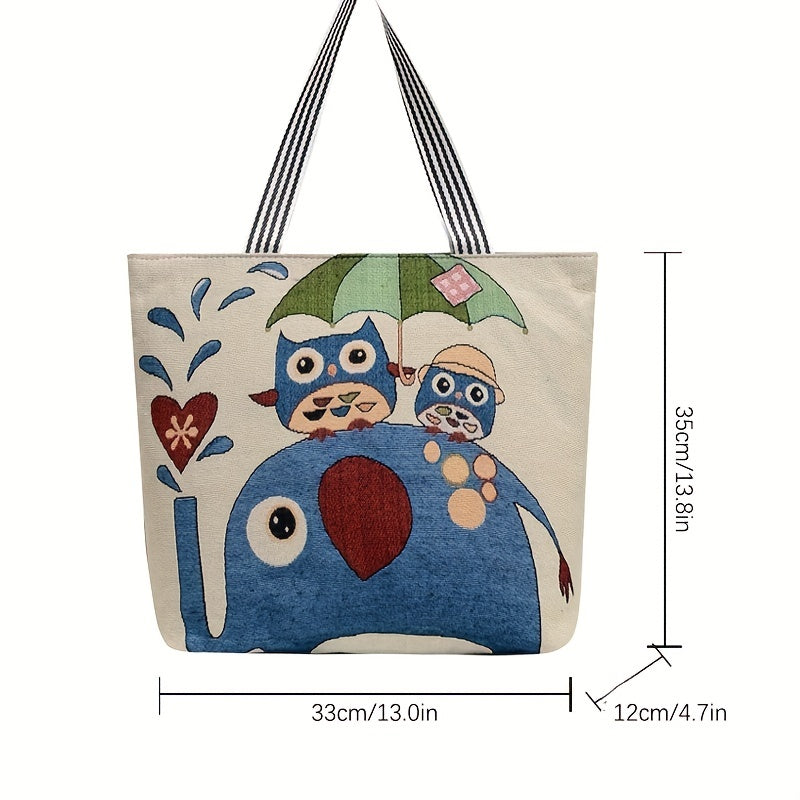 Animal Pattern Large Capacity Cartoon Shoulder Bag