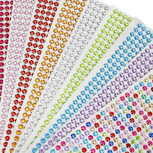 Multicolor Rhinestone Sticker Set for DIY Crafts & Wedding Decor