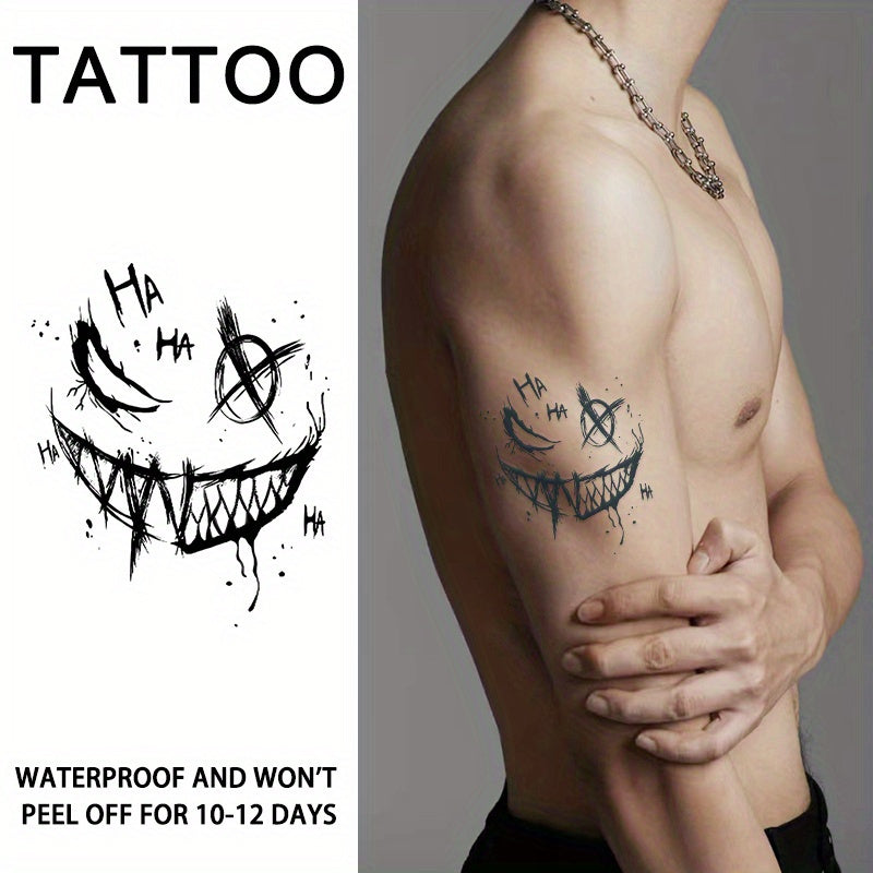 Realistic Smile Temporary Tattoo Stickers Waterproof Long Lasting 7-14 Days