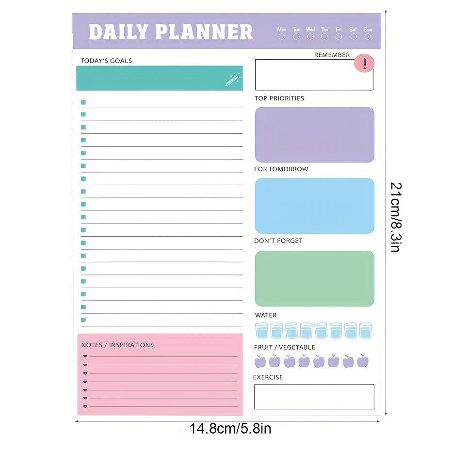 Daily Planner To Do Notes Water Reminder Time