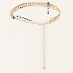 Crystal Decor Double Layer Chain Belt Dress Girdle Women Accessories