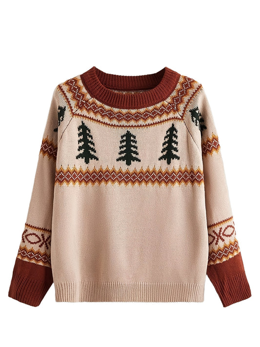  Christmas Jacquard Sweater Women's Pullover