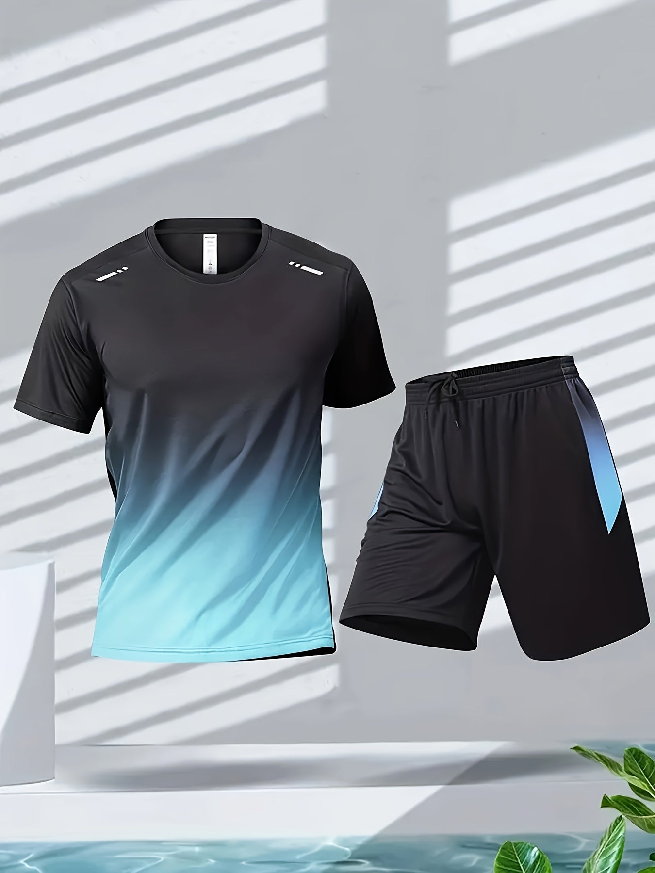 2pcs Gradient Basketball Training Suit with Shorts
