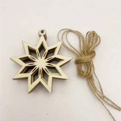 10pcs 4in Christmas Snowflake DIY Wooden Decorations Unfinished Wood Chips