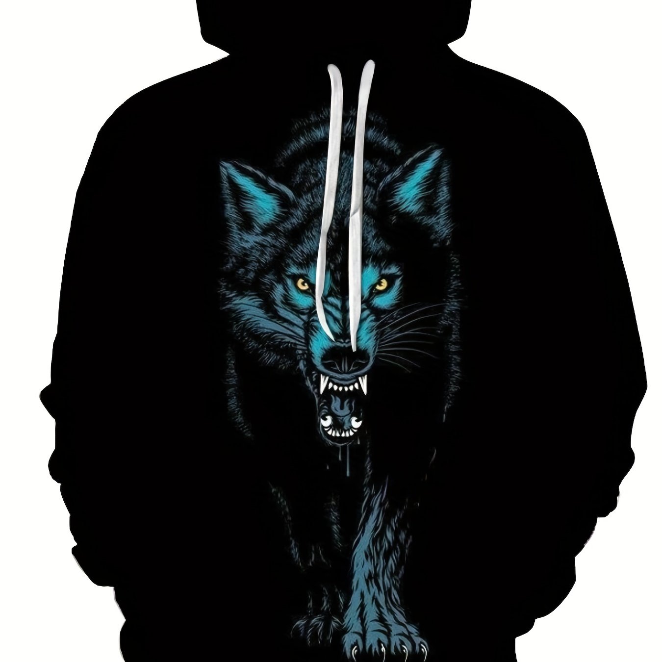 Wolves 3D Print Hoodies for Men Graphic Hoodie with Kangaroo Pocket