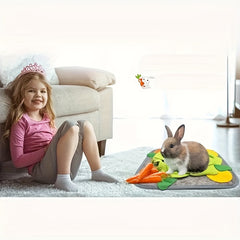 Snuffle Pad Rabbit Toy Foraging Mat Slow Feeding Polar Fleece Small Pet Supplies