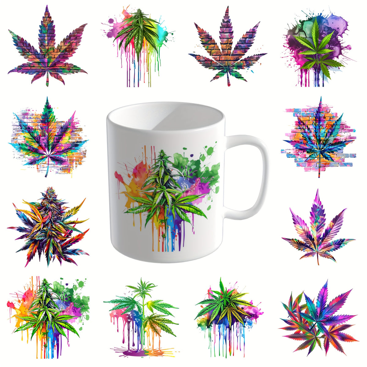 12pcs UV DTF Cup Wrap Transfer Paper for Mug Water Bottle Laptop DIY Decor