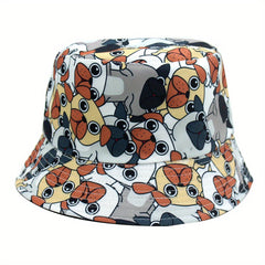 Cartoon Animal Printed Sunshade Bucket Hat for Men Women