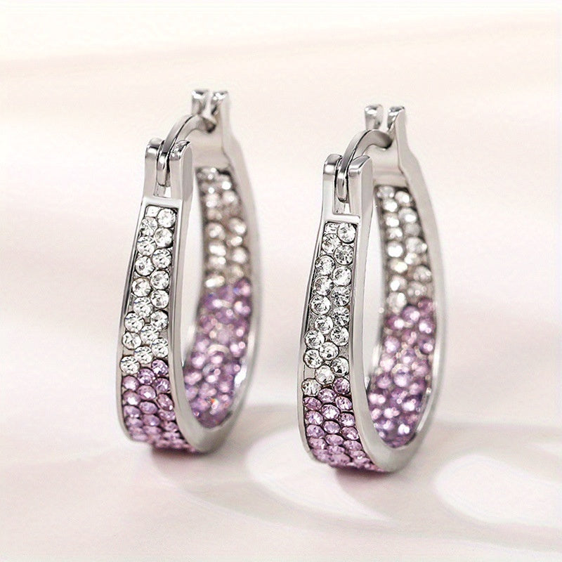 Multicolor Zircon Horseshoe Earrings Wedding Party Accessories