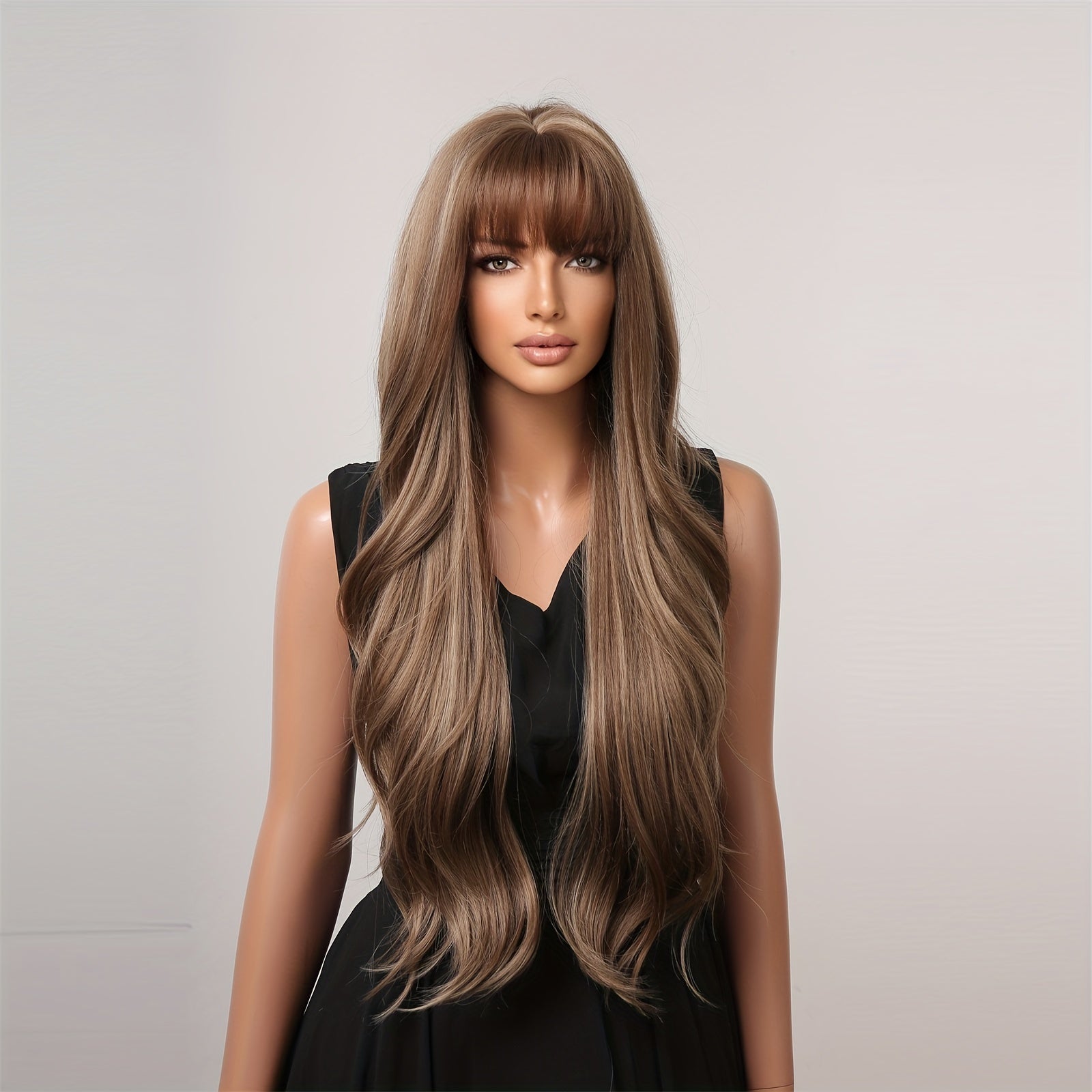 71 12 Cm Butterfly Haircut Wavy Curly Hair Wigs Bangs Women