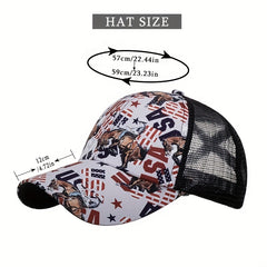 Ponytail Trucker Hat Horse Print Mesh Dad Hat For Women