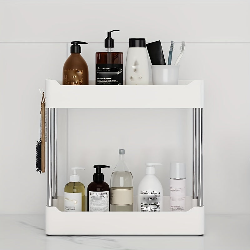 Countertop Bathroom Shelf Slim Storage Rack - White