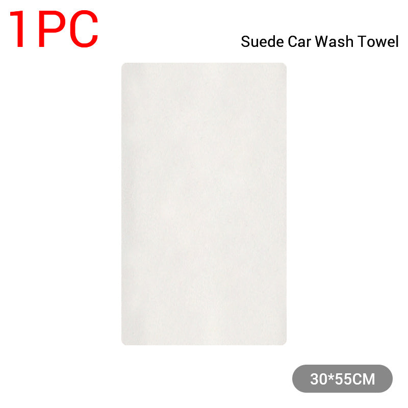 3Pcs Chamois Car Cleaning Towel Sheepskin Quick Drying Absorbent Cloth