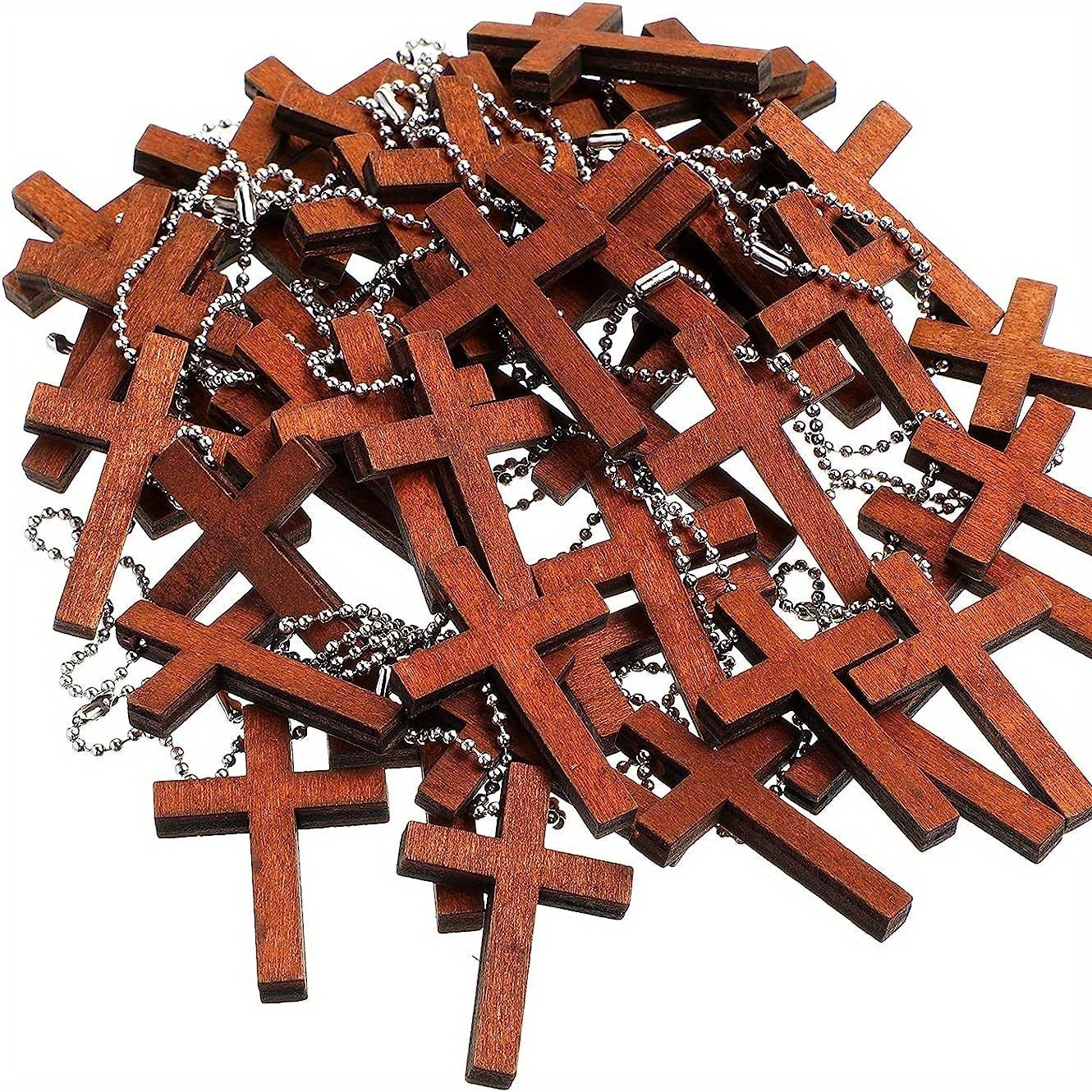 50pcs Cross Charms and Rope Set for DIY Jewelry Crafts