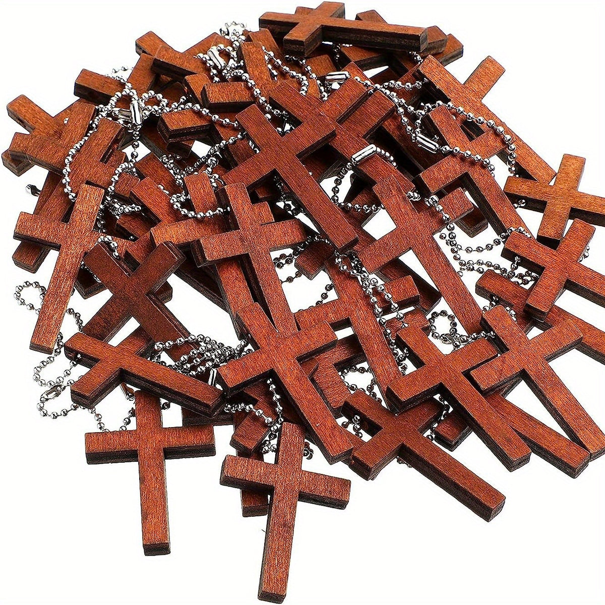 50pcs Cross Charms and Rope Set for DIY Jewelry Crafts