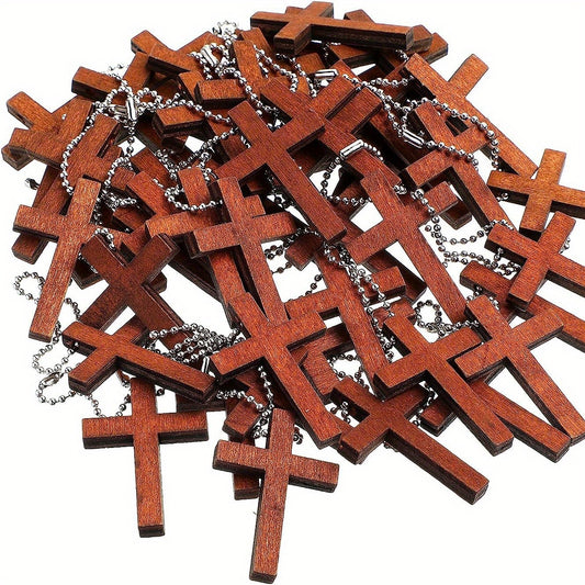 50pcs Cross Charms and Rope Set for DIY Jewelry Crafts