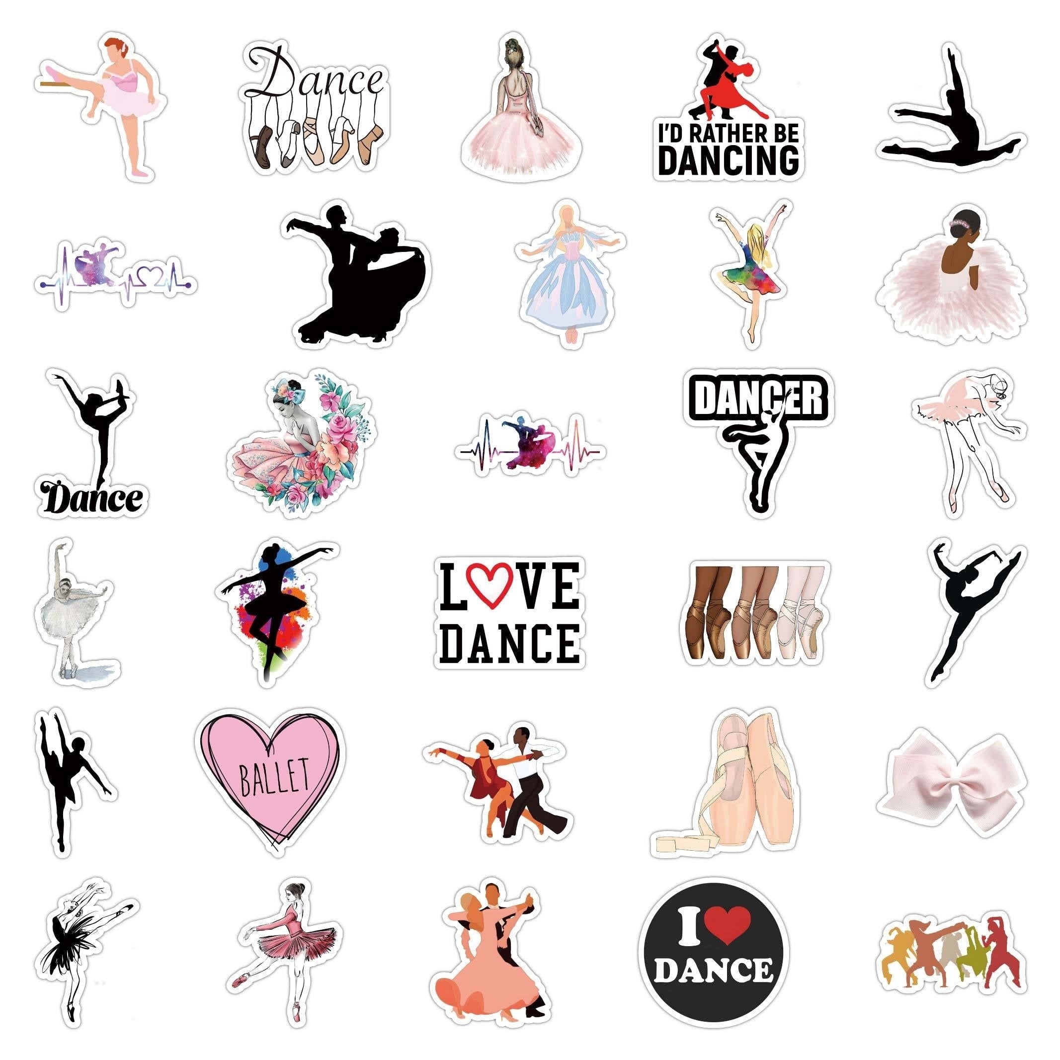 62pcs Dancing Stickers for Water Bottles Laptop Car Decal