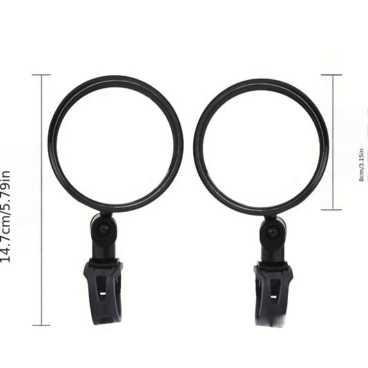 2pcs 360 Rotatable Bike Mirror for Mountain & Road Bikes Safety Visibility