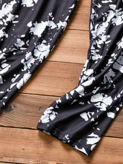  Allover Print Stretch Biker Pants