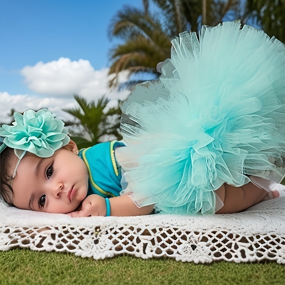 2pcs Baby Girl Tutu Skirt Set - Photography Accessories & Hairband Outfit