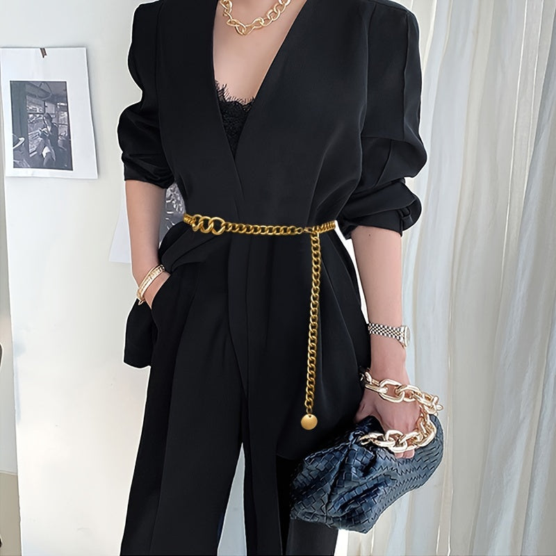 Women's Metal Waist Chain Belt for Dress Skirt, Thin Chain Belt, Accessories