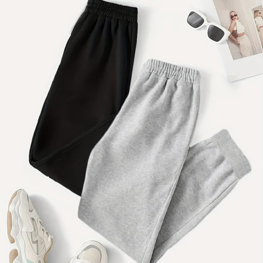 Casual Elastic Waist Jogger Pants Women's Clothing